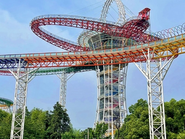 觀景臺+玻璃水滑